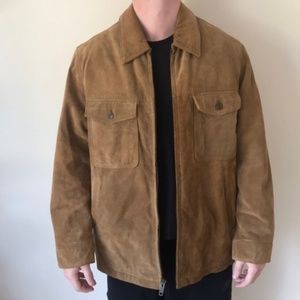 VINTAGE GAP Leather Suede Jacket with Sherpa Lining